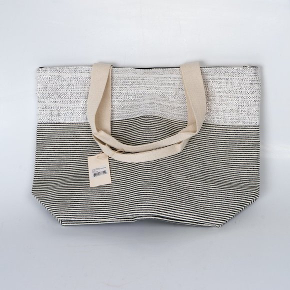 NWT ALOHA TOTE BAG IN CANVAS SILVER - Picture 4 of 8